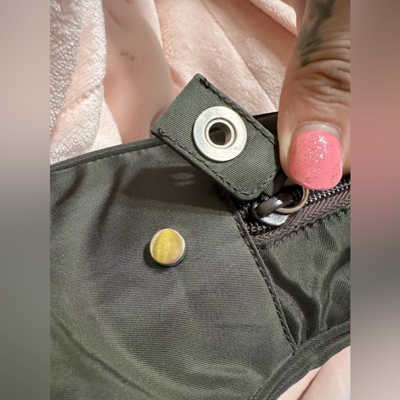 PRADA Vintage Nylon Tessuto Hand Bag Rectangle Purse Khaki Green - Picture 14 of 16